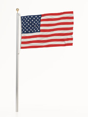 Obraz premium American flag isolated on white background. 3D illustration
