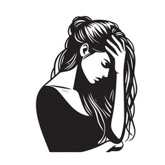 Woman with Headache Silhouette – Vector Illustration

Female Suffering Migraine – Black and White Silhouette

Head Pain Concept – Woman Silhouette Vector Set