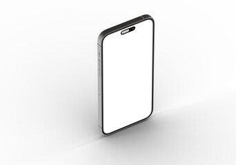 High-quality image of a modern smartphone with a blank screen, perfect for app presentations or website mockups.
