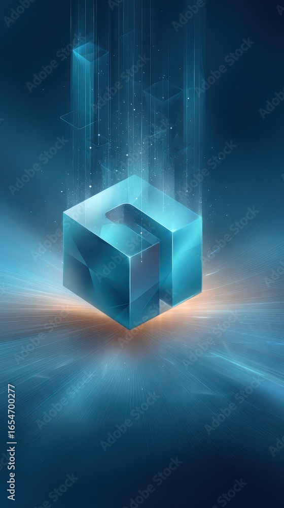 Aufkleber abstract 3d illustration of a secure lock surrounded by digital firewalls and malware defense concep