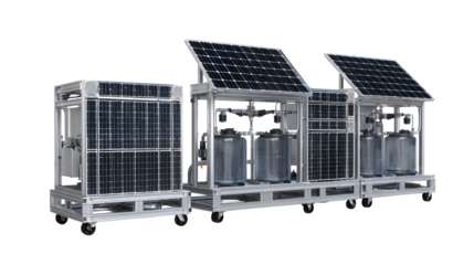 Solar-Powered Water Desalination Units background isolated on a Transparent background, PNG file.