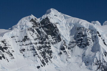 Mountains of Antarctica with snow