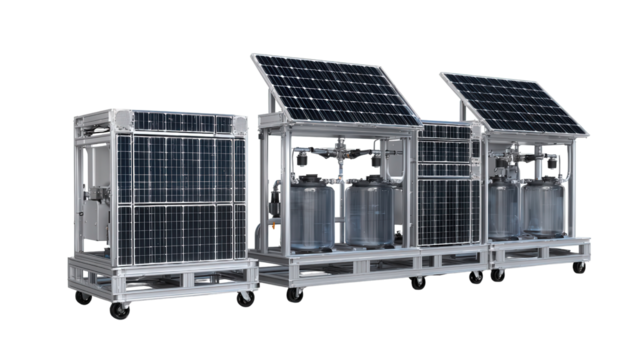 Solar-Powered Water Desalination Units background isolated on a Transparent background, PNG file.