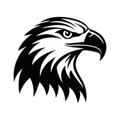 Fototapeta premium Eagle head silhouette icon logo generated by ai