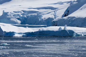 Mountains of Antarctica with snow