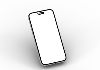High-quality photo of a modern smartphone with a blank screen, perfect for app presentations or website mockups.