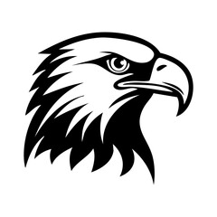 Obraz premium Eagle head silhouette icon logo generated by ai