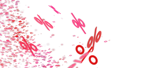 Abstract background with pink percentage symbols falling on white. Perfect for sales, discounts, and promotions.