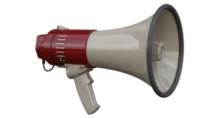 Isolated Red and White Megaphone