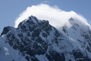 Mountains of Antarctica with snow