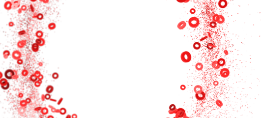 Red circle background. Abstract design with red rings and confetti. Perfect for presentations or websites.