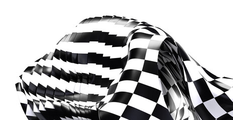 Abstract image of a waving checkered flag. Perfect for racing, speed, and competition themes.