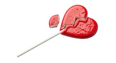 Isolated Broken Heart Lollipop
