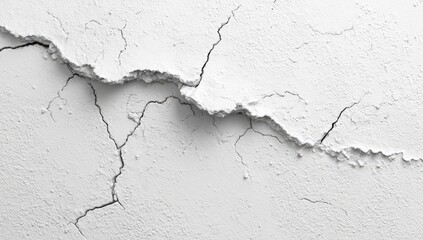 Obraz premium Cracked white wall texture