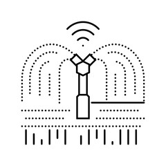 irrigation system agri tech line icon vector illustration