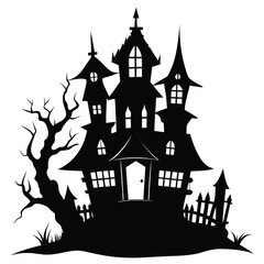 haunted house silhouette