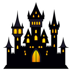 halloween castle vector illustration