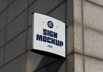 Square Sign PSD Mockup