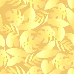 Golden Tropical Leaf Arrangement