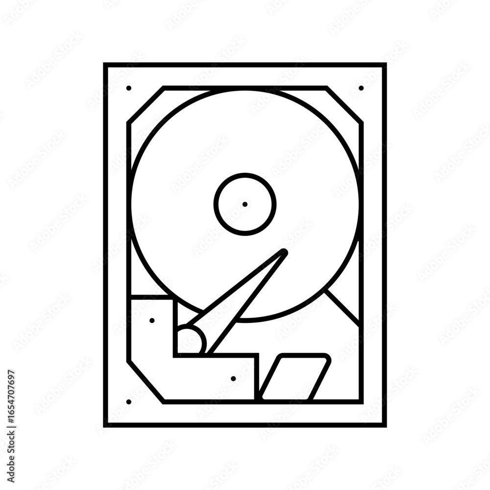 Poster storage disks big data line icon vector illustration
