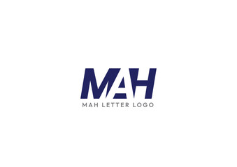 Modern mah letter logo design isolated on white background for business logo