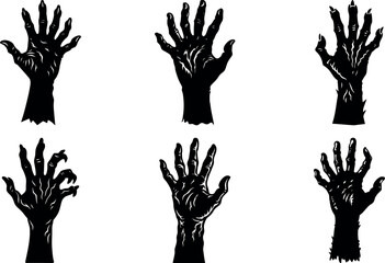 Creepy Hand Silhouettes for Halloween or Horror Themed Designs