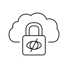private cloud computing line icon vector illustration
