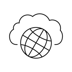 public cloud computing line icon vector illustration