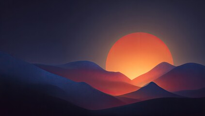 Sunrise over a mountain range