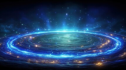 Obraz premium Luminous Cosmic Vortex in Deep Space