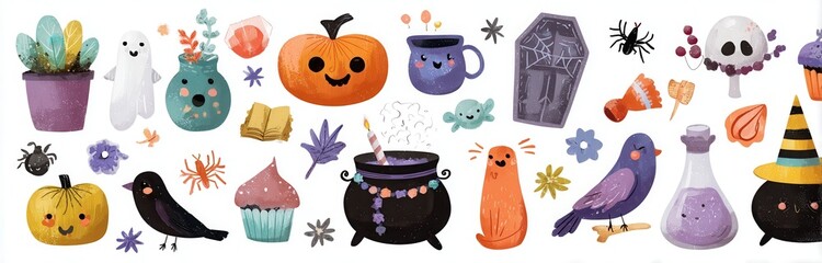 witch elements clipart set