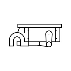 payload attachment unmanned aerial vehicle line icon vector illustration