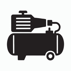 Black silhouette icon of an air compressor machine