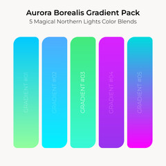 Aurora Borealis Gradient Pack &ndash; 5 Magical Northern Lights Color Blends
