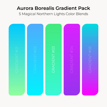 Aurora Borealis Gradient Pack &ndash; 5 Magical Northern Lights Color Blends
