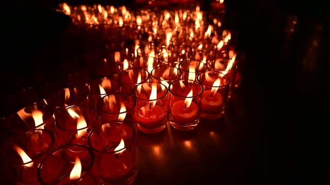 Candle lighting ceremony at Monkuware Thao Wessuwan Temple and Garden, Wat Phra Maha Thai, Chiang Mai thailand