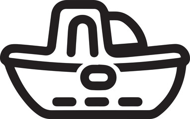 Fototapeta premium Creative silhouette style vector minimal toy boat logo design, simple nautical icon illustration, modern black ship emblem for kids brand, education, entertainment, playful business identity, and uniq