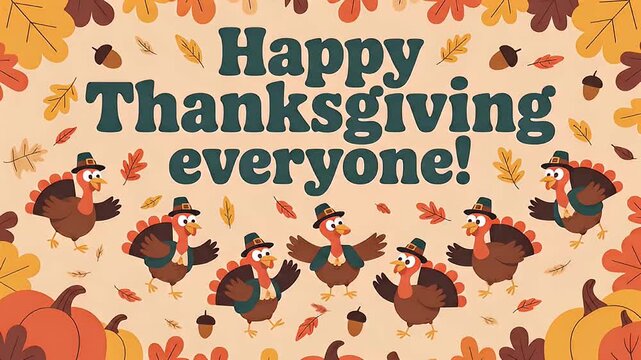 thanksgiving holiday celebration with turkeys