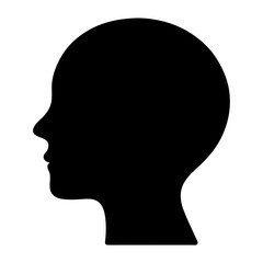 Silhouette of a human head in profile representing thoughts or introspection
