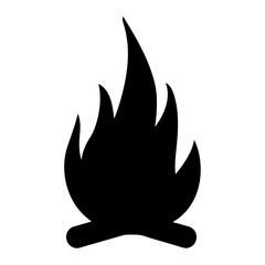 Abstract Illustration of a Campfire Silhouette on White Background for Graphic Design