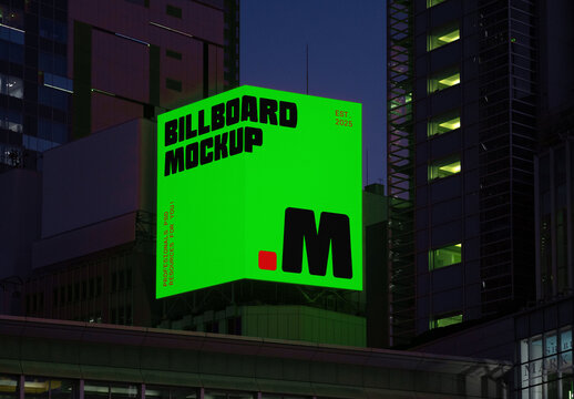 Big Corner Billboard Mockup