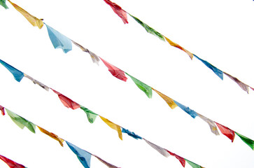 Colorful prayer flags on the way to Everest Base Camp, Nepal