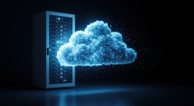 Server with cloud computing visualization
