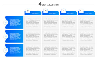 Versatile Table Designs: 4 step PowerPoint Layouts