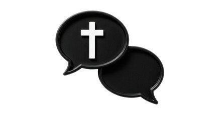 Isolated Christian Cross Chat Bubbles