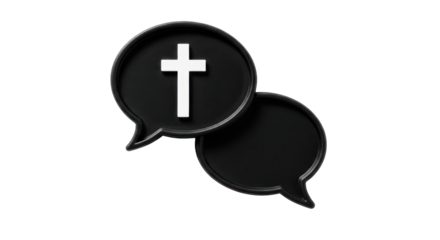 Isolated Christian Cross Chat Bubbles