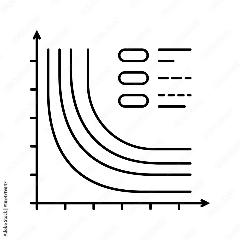 Poster loss function chart machine learning line icon vector illustration