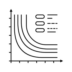 loss function chart machine learning line icon vector illustration