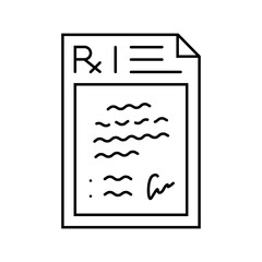 prescription pad with custom medicine line icon vector illustration