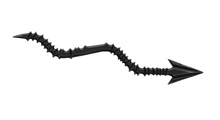 Isolated Black Arrow with Spikes